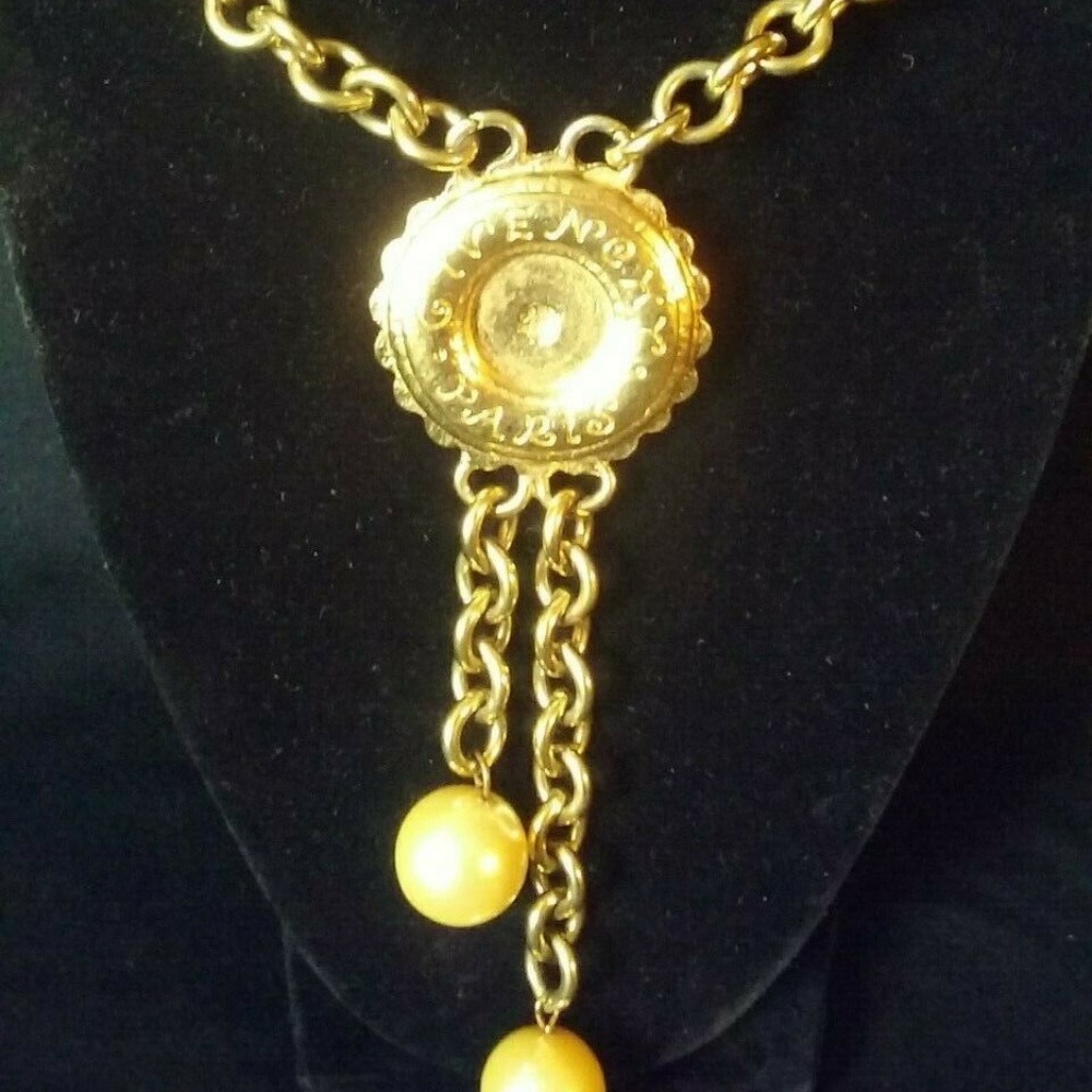 SOLD Vintage Givenchy NY PARIS Gold Necklace - Picture 1 of 7